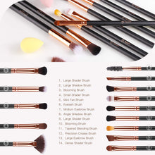 Load image into Gallery viewer, BESTOPE Pro Eye Makeup Brushes 14pcs Eyeshadow Makeup Brushes Set Premium Synthetic Makeup Brush with 4 Mini Blender Sponge&1 Brush Cleaner for Eyeshadow, Eyebrow, Eyeliner, Blending, rose gold