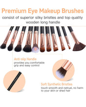 Load image into Gallery viewer, BESTOPE Pro Eye Makeup Brushes, 16 Pcs Professional Eye Brush Set Eyeshadow, Eyebrow, Blending, Fan, Eyelash, Make Up Brushes with Premium Wooden Handles & Soft Synthetic Hairs