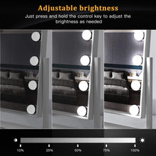 Load image into Gallery viewer, Miroir Maquillage avec 12 Ampoules LED , Miroir Cosmétique 3 Couleur Réglable, Grand Miroir de Maquillage Lumineux avec Support pour Téléphone Portable