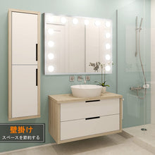 Load image into Gallery viewer, 化粧鏡 化粧ミラー 鏡 14個LED ハリウッドミラー 女優ミラー 壁掛け/卓上両用 三色照明モード 明るさ調節可能 10倍拡大鏡付き