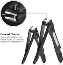 Load image into Gallery viewer, Lot de 2 coupe-ongles en acier inoxydable pour ongles de doigts et d'orteils