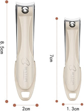 Load image into Gallery viewer, 爪きり カバー付き 2本セット 滑り止め 飛び散らない ステンレス製 収納ケース付き