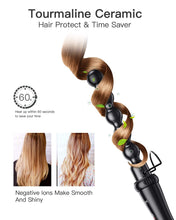Load image into Gallery viewer, BESTOPE PRO Curling Iron 5 in 1 Curling Wand Set with 5 Interchangeable Ceramic Tourmaline Barrels 0.35"-1.25", Include Heat Resistant Glove and Clips,Black