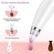 Load image into Gallery viewer, Aspirateur point noir, point noir extracteur,aspirateur point noir visage, machine point noir visage rechargeable avec 3 modes 6 sondes d'aspiration et écran éliminer Les Blackheads