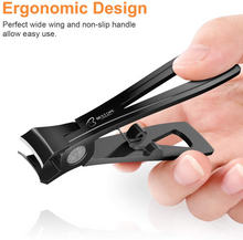 Load image into Gallery viewer, Nail Clippers Set,Fingernail Toenail Clippers,Heavy Duty Sturdy Steel Nail Cutter Trimmer Set with Carry Case for Men and Women Black 2PCS