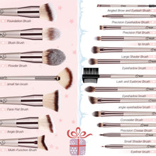 Load image into Gallery viewer, Lot de Pinceaux Maquillage 20Pcs Premium Synthétique Professionnel Pour Liquide Poudre Crème Fusion de Fond de Teint Concealer Yeux Visage Pinceaux Kit Champagne