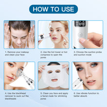 Load image into Gallery viewer, Blackhead Remover Vacuum Professional Pore Cleaner, Electric Acne Extractor , USB Rechargeable Blackhead Remover Tool Kit with 3 Modes 6 Suction Probes