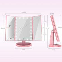 Load image into Gallery viewer, Makeup Mirror Lighted Makeup Mirror with Lights,Vanity Mirror with 2x/3x Magnification,180 Degree Rotation,Cosmetic Light Up Mirror