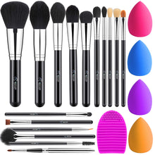 Load image into Gallery viewer, BESTOPE Pro 16Pcs Makeup Brushes Set, 4Pcs Beauty Blender Sponge Set and 1 Brush Cleaner, Premium Synthetic Foundation Brushes Blending Face Powder Eye Shadows Make Up Brushes Kit
