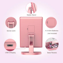 Load image into Gallery viewer, Makeup Mirror Lighted Makeup Mirror with Lights,Vanity Mirror with 2x/3x Magnification,180 Degree Rotation,Cosmetic Light Up Mirror