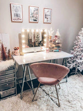 Load image into Gallery viewer, Vanity Mirror with Lights Hollywood Mirror Large Lighted Vanity Mirror with 3 Color Lights,USB A and USB C Outlet with Phone Holder,24x20 Inch,Touch Control,Sturdy Metal Frame Design