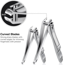 Load image into Gallery viewer, Nail Clippers, 2 Pcs Nail Cutter Set Sharpest Stainless Steel Fingernail + Toenail Kit Perfect for Men & Women