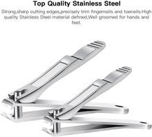 Load image into Gallery viewer, Nail Clippers, 2 Pcs Nail Cutter Set Sharpest Stainless Steel Fingernail + Toenail Kit Perfect for Men & Women