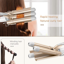 Load image into Gallery viewer, Hair Waver 3 Barrel Curling Wand - Hair Curler for Long Hair 25mm with 2 Temperature Control 30s Quick Heating for Long or Short Hair