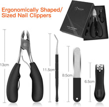 Load image into Gallery viewer, 爪切り ニッパー 5本セット 収納ケース付き ゾンデ 爪やすり付き 巻き爪 硬い爪 変形爪 ステンレス製