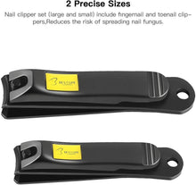 Load image into Gallery viewer, Lot de 2 coupe-ongles en acier inoxydable pour ongles de doigts et d'orteils