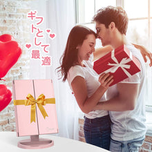 Load image into Gallery viewer, 化粧鏡 化粧ミラー 鏡 三面鏡 女優ミラー 卓上 led付き 折りたたみ 拡大鏡 2&3倍 明るさ調節可能 180°回転 電池&USB 2WAY給電