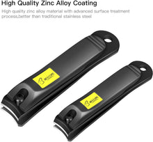 Load image into Gallery viewer, Lot de 2 coupe-ongles en acier inoxydable pour ongles de doigts et d'orteils