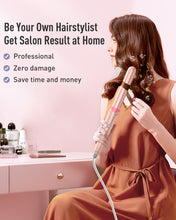 Load image into Gallery viewer, Waver Curling Iron Curling Wand - BESTOPE PRO 5 in 1 Curling Wand Set with 3 Barrel Hair Crimper for Women, Fast Heating Crimper Wand Curler in All Hair Type, Women Gifts - Leather Pink
