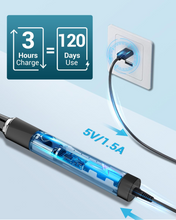 Load image into Gallery viewer, Coulax Electric Toothbrush for Adults and Kids - Coulax Electric Toothbrush, Rechargeable Toothbrush, Electric Toothbrush with 8 Brush Heads, 5 Modes, 2 Minute Timer, Dark Black
