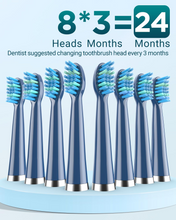 Load image into Gallery viewer, Coulax Electric Toothbrush - Coulax Sonic Electric Toothbrush Travel Toothbrush Rechargeable Teeth Rechargeable Teeth with 8 Brush Heads, Bag, 5 Modes Dark Blue, Pack of 1
