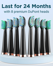 Load image into Gallery viewer, Sonic Electric Toothbrush for Adults - Rechargeable with 8 Brush Heads &amp; Travel Case,Teeth Whitening , Power with Holder, 3Hours Charge for 120 Days - Black
