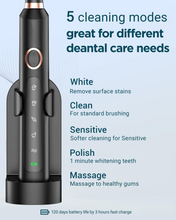 Load image into Gallery viewer, Sonic Electric Toothbrush for Adults - Rechargeable with 8 Brush Heads &amp; Travel Case,Teeth Whitening , Power with Holder, 3Hours Charge for 120 Days - Black
