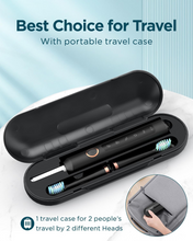 Load image into Gallery viewer, Sonic Electric Toothbrush for Adults - Rechargeable with 8 Brush Heads &amp; Travel Case,Teeth Whitening , Power with Holder, 3Hours Charge for 120 Days - Black
