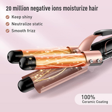 Load image into Gallery viewer, BESTOPE PRO Curling Iron Curling Irons 3 Barrels Wave Iron 5 in 1 - Curling Iron Set 3 Barrels for Large Waves, Temperature Setting, Quick Heating and a Glove, 2 Clips, Rose Gold
