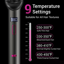 Load image into Gallery viewer, Hair Straightener Brush-Negative Ion Hair Straightener Styling Comb, 9 Temps 30s Fast Heat Straightening Brush with Hot Comb&amp;Led Display, Straightening Comb for Women Curl, Auto Off&amp;Anti Scald-Gray
