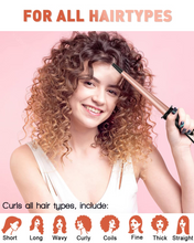 Load image into Gallery viewer, 5 in 1 Curling Iron Set - BESTOPE PRO Curling Wand Iron with Interchangeable Barrels, 0.35”-1.25” Hair Curler Wand for Hairstyle, Instant Heat Up for All Hair Types, Heat Protective Glove &amp; 2 Clips
