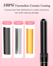 Load image into Gallery viewer, Long Barrel Curling Iron Wand Set, BESTOPE PRO 6 in 1 Curling Wand Set with Ceramic Barrel for Long/Medium Hair, 0.35"-1.25" Interchangeable Hair Wand Curler, Dual Volts, Include Glove &amp; Clips - Black
