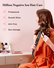 Load image into Gallery viewer, Long Barrel Curling Iron Wand Set, BESTOPE PRO 6 in 1 Curling Wand Set with Ceramic Barrel for Long/Medium Hair, 0.35"-1.25" Interchangeable Hair Wand Curler, Dual Volts, Include Glove &amp; Clips - Black
