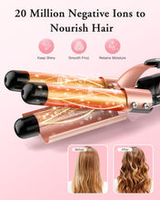 Load image into Gallery viewer, Waver Curling Iron Wand, BESTOPE PRO 5 in 1 Curling Wand Set with 3 Barrel Hair Crimper for Women, Fast Heating Hair Wand Curler in All Hair Type

