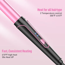 Load image into Gallery viewer, Waver Curling Iron Curling Wand - BESTOPE PRO 5 in 1 Curling Wand Set with 3 Barrel Hair Crimper for Women, Fast Heating Crimper Wand Curler in All Hair Type, Women Gifts-Pink
