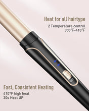 Load image into Gallery viewer, Waver Curling Iron Curling Wand - BESTOPE PRO 5 in 1 Curling Wand Set with 3 Barrel Hair Crimper for Women, Fast Heating Crimper Wand Curler in All Hair Type, Women Gifts - Gold
