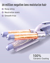 Load image into Gallery viewer, Waver Curling Iron Curling Wand - BESTOPE PRO 5 in 1 Curling Wand Set with 3 Barrel Hair Crimper for Women, Fast Heating Crimper Wand Curler in All Hair Type, Women Gifts - Purple
