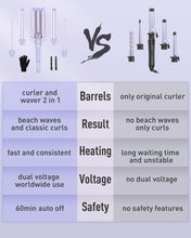 Load image into Gallery viewer, Waver Curling Iron Curling Wand - BESTOPE PRO 5 in 1 Curling Wand Set with 3 Barrel Hair Crimper for Women, Fast Heating Crimper Wand Curler in All Hair Type, Women Gifts - Purple
