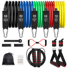 Load image into Gallery viewer, Resistance Bands Set Fitnessbänder für Krafttraining - Bis zu 150 Pfund Widerstandsbänder für Home Gym Work Out

