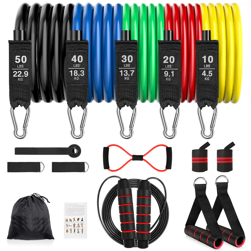 Resistance Bands Set Fitnessbänder für Krafttraining - Bis zu 150 Pfund Widerstandsbänder für Home Gym Work Out