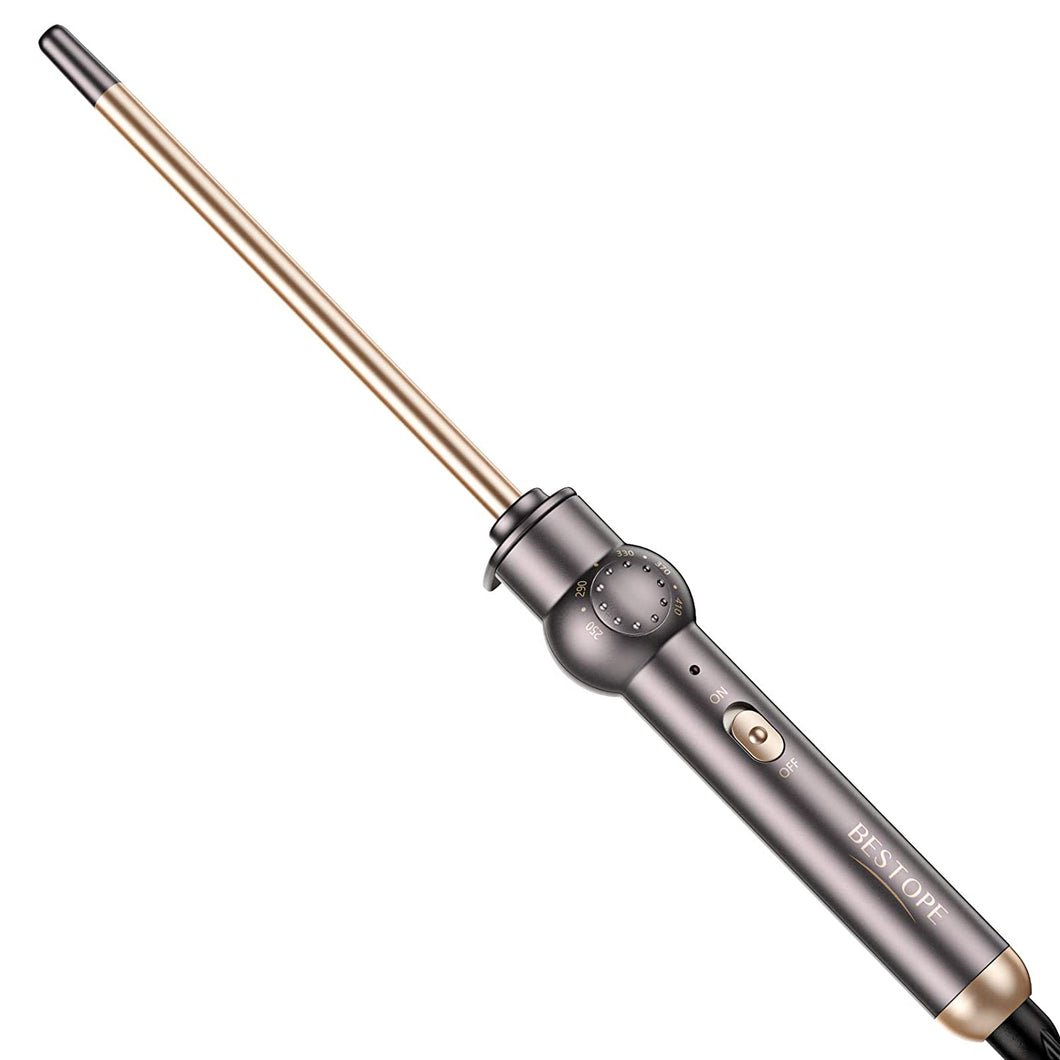 BESTOPE PRO Hair Curling Iron 1 inch with LCD Temperature Display Professional Hair Curler Curling Wand for All Hair Types,Dual Voltage and Auxiliary Curling Accessory Included, Rose Golden