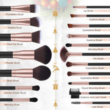 Load image into Gallery viewer, BESTOPE PRO 18 Pcs Makeup Brushes Premium Synthetic Fan Foundation Powder Kabuki Brushes Concealers Eye Shadows Make Up Brushes Kit, Rose Gold

