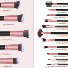 Load image into Gallery viewer, Pinceaux de Maquillage 16 Pièces Ensemble de Pinceaux de Maquillage Fond de Teint Synthétique Poudre Correcteur Pinceaux et Pinceaux Pour Les Yeux avec éponge de Maquillage (Noir16pcs)
