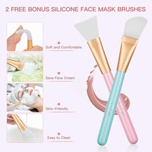 Load image into Gallery viewer, BESTOPE PRO Makeup Brushes 16Pcs Professional Makeup Brush Set 2 Silicone Face Mask Brushes&amp;4 Blender Sponge&amp;1 Brush Cleaner Premium Synthetic Foundation Brush Blending Face Powder Blush Concealers Eye Shadows Makeup Brush Kit
