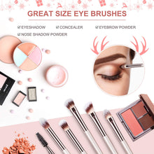 Load image into Gallery viewer, 18 Piece Makeup Brushes, 4 Piece Sponge and 1 Brush Cleaner set, Premium Synthetic Foundation Kit, Champagne Gold Conical Handle, 23 Count…

