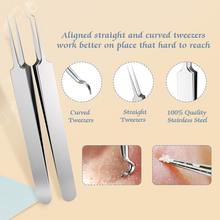 Load image into Gallery viewer, Blackhead Remover 6PCS Blackhead Removal Tools Spot Remover Comedone Extractor Tweezers Pimple Spot Popper Removal Tool
