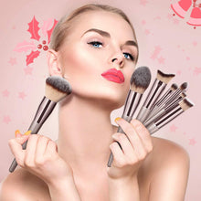 Load image into Gallery viewer, Lot de Pinceaux Maquillage 20Pcs Premium Synthétique Professionnel Pour Liquide Poudre Crème Fusion de Fond de Teint Concealer Yeux Visage Pinceaux Kit Champagne
