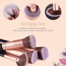 Load image into Gallery viewer, Pinceaux de Maquillage 16 Pièces Ensemble de Pinceaux de Maquillage Fond de Teint Synthétique Poudre Correcteur Pinceaux et Pinceaux Pour Les Yeux avec éponge de Maquillage (Noir16pcs)
