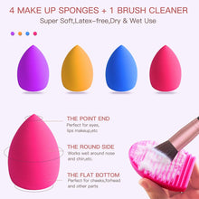 Load image into Gallery viewer, BESTOPE PRO Makeup Brushes 16Pcs Professional Makeup Brush Set 2 Silicone Face Mask Brushes&amp;4 Blender Sponge&amp;1 Brush Cleaner Premium Synthetic Foundation Brush Blending Face Powder Blush Concealers Eye Shadows Makeup Brush Kit
