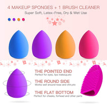 Load image into Gallery viewer, 18 Piece Makeup Brushes, 4 Piece Sponge and 1 Brush Cleaner set, Premium Synthetic Foundation Kit, Champagne Gold Conical Handle, 23 Count…
